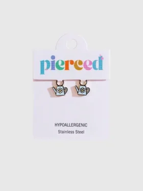 Huggie Küpeler için Pierced Co Sulama Kabı Charms'ları