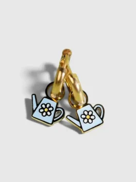 Huggie Küpeler için Pierced Co Sulama Kabı Charms’ları