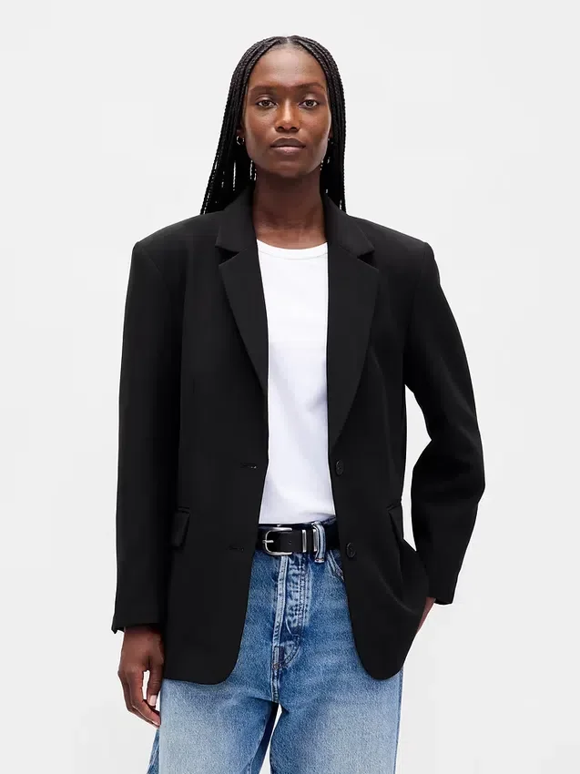 Çift Yönlü Esnek Oversized Blazer