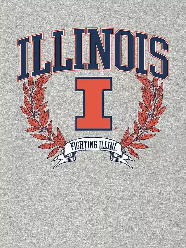 Illinois Üniversitesi Laurels Koyu Grafik Tişört