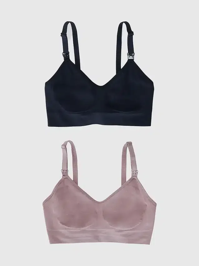Ingrid and Isabel Basics Hamile Giyim Dikişsiz 2'si 1 Arada Emzirme ve Süt Sağma Sütyeni 2'li Paket