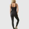 Ingrid and Isabel Uzun Siyah Hamile Giyim Spor Unitard Tulumu