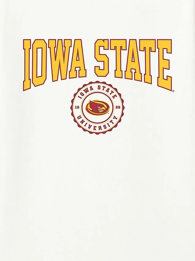 Iowa State Üniversitesi Kolej Arması Koyu Renkli Grafik Tişört