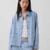 Çizgili Denim İş Ceketi