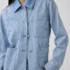 Çizgili Denim İş Ceketi