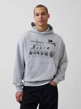 Jean-Michel Basquiat Ağır Kapüşonlu Sweatshirt