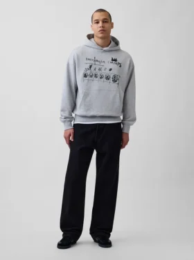 Jean-Michel Basquiat Ağır Kapüşonlu Sweatshirt