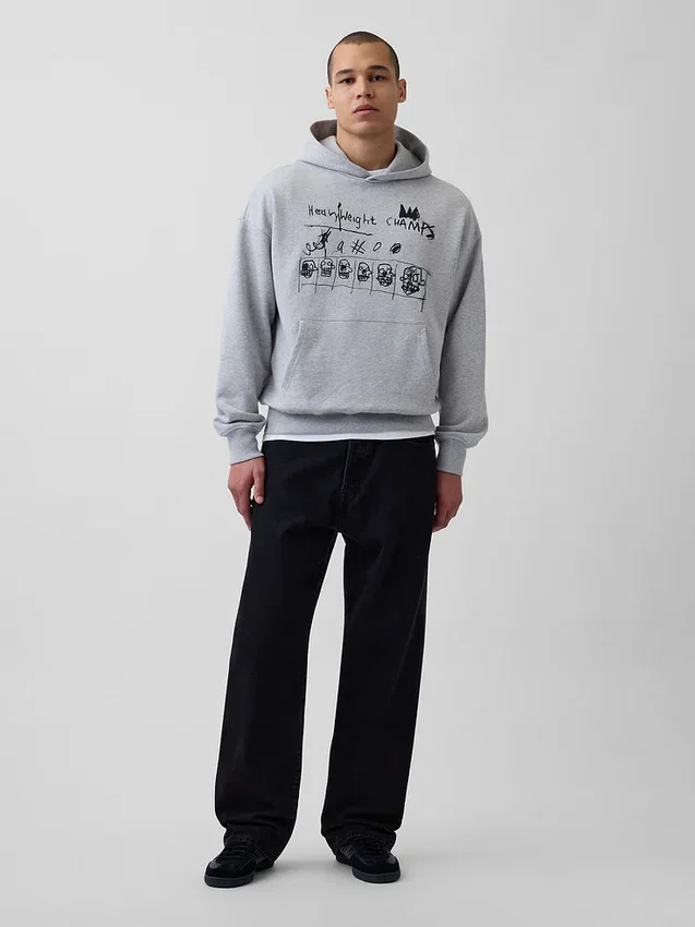 Jean-Michel Basquiat Ağır Kapüşonlu Sweatshirt