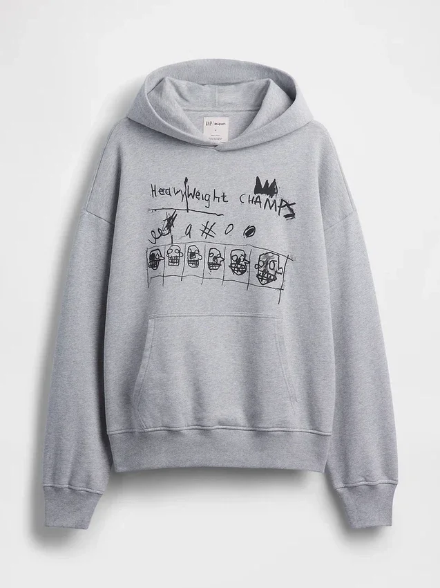 Jean-Michel Basquiat Ağır Kapüşonlu Sweatshirt