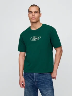 Kalın Ford Grafikli Kısa Tişört