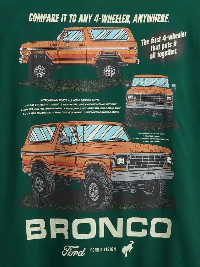 Kalın Ford Grafikli Kısa Tişört