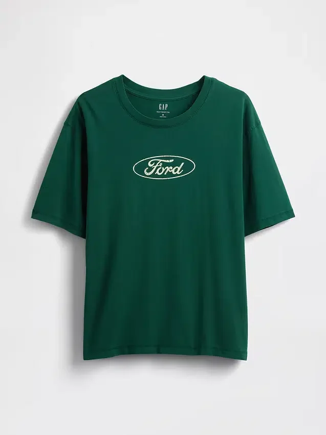 Kalın Ford Grafikli Kısa Tişört