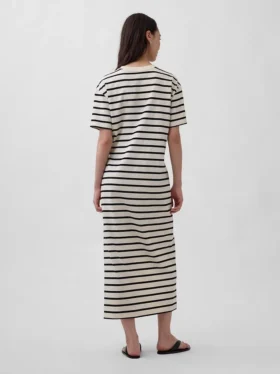 Kalın Kumaşlı Oversized Maxi Tişört Elbise
