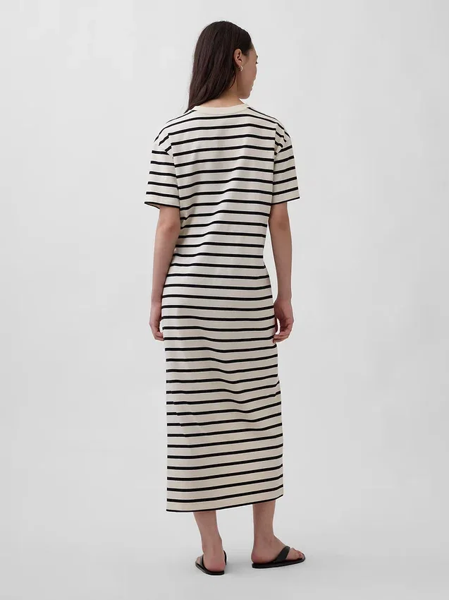 Kalın Kumaşlı Oversized Maxi Tişört Elbise