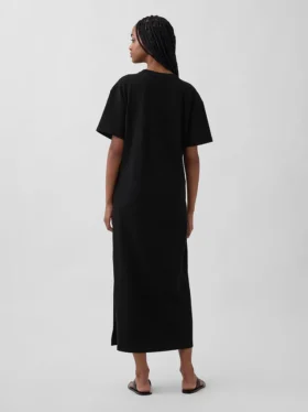 Kalın Kumaşlı Oversized Maxi Tişört Elbise