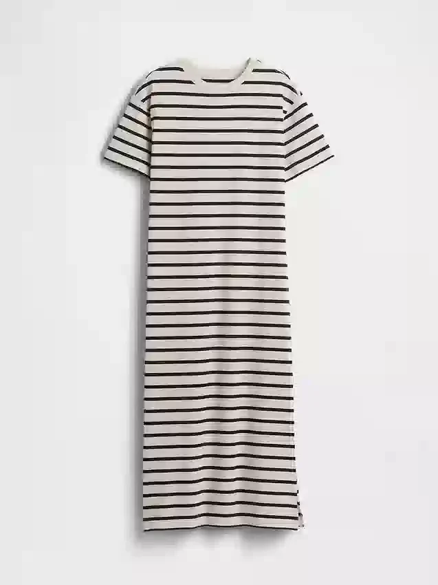 Kalın Kumaşlı Oversized Maxi Tişört Elbise