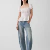 Kare Yaka Dantel Süslemeli Peplum Bluz
