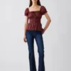 Kare Yaka Dantel Süslemeli Peplum Bluz