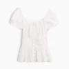 Kare Yaka Dantel Süslemeli Peplum Bluz