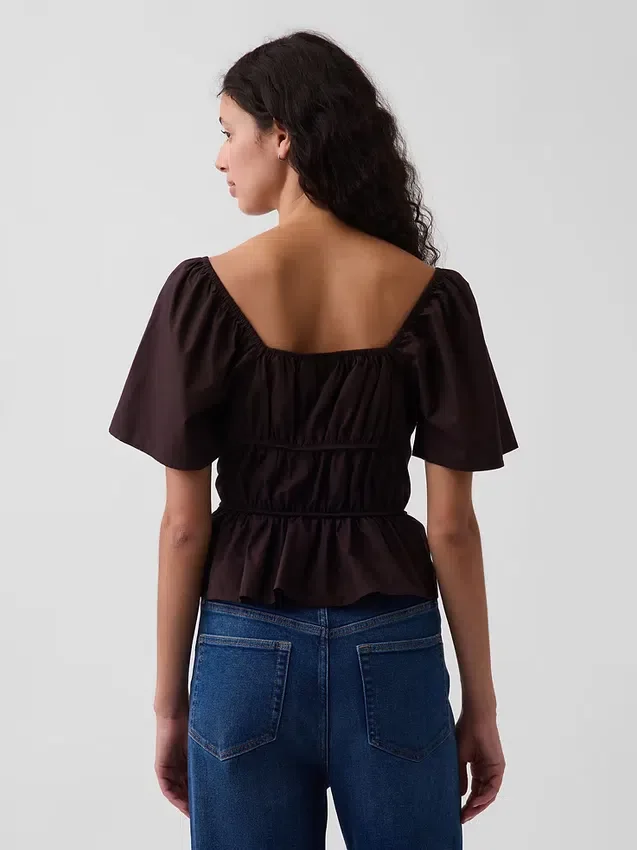 Kare Yaka Peplum Üst Giyim