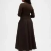 Karışık Kumaş Düşük Belli Maxi Elbise
