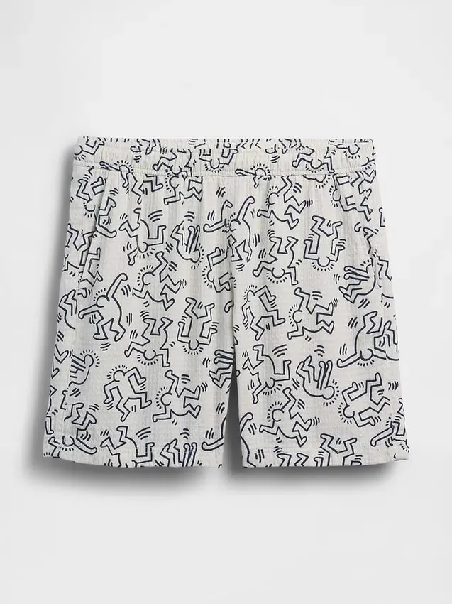 Keith Haring Desenli Rahat Şortlar