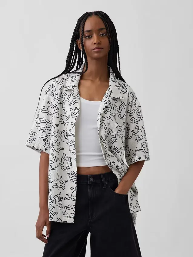 Keith Haring Dokulu Gömlek