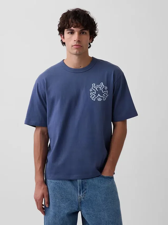Keith Haring Oversized Grafik Tişört