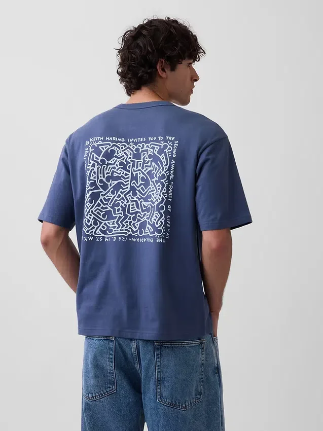 Keith Haring Oversized Grafik Tişört