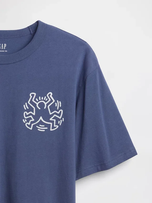 Keith Haring Oversized Grafik Tişört
