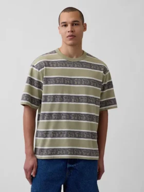 Keith Haring Oversized Çizgili Tişört