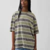 Keith Haring Oversized Çizgili Tişört