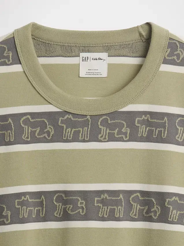 Keith Haring Oversized Çizgili Tişört