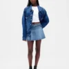 Kemerli Denim Mini Etek