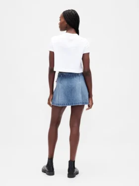 Kemerli Denim Mini Etek
