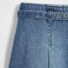 Kemerli Denim Mini Etek