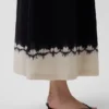 Keten Karışımlı Düşük Bel Korseli Maxi Elbise