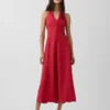 Keten Karışımlı Halter Maxi Elbise