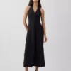 Keten Karışımlı Halter Maxi Elbise