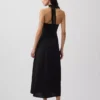 Keten Karışımlı Halter Maxi Elbise