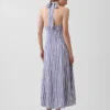 Keten Karışımlı Halter Maxi Elbise