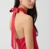 Keten Karışımlı Halter Maxi Elbise