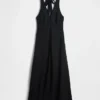 Keten Karışımlı Halter Maxi Elbise
