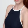 Keten Karışımlı Halter Yaka Mini Elbise
