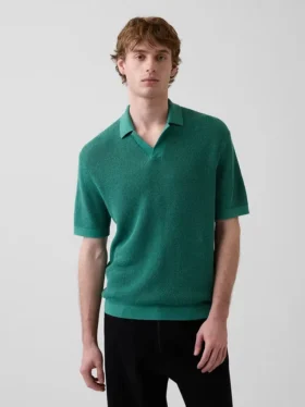 Keten Karışımlı Kamp Polo Kazak