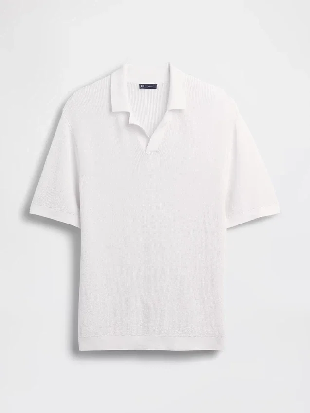 Keten Karışımlı Kamp Polo Kazak