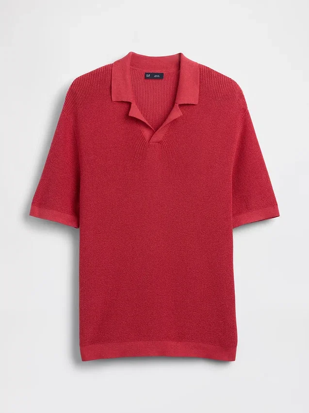 Keten Karışımlı Kamp Polo Kazak