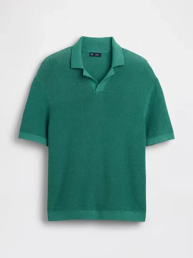 Keten Karışımlı Kamp Polo Kazak