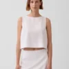 Keten Karışımlı Kısa Kesim Tank Top
