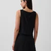 Keten Karışımlı Kısa Kesim Tank Top